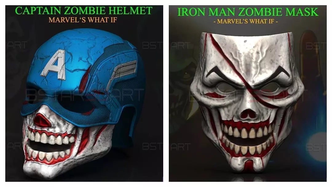 Iron Man Zombie Mask - Captain Zombie Helmet - Marvel What If  3D Model Collection_0
