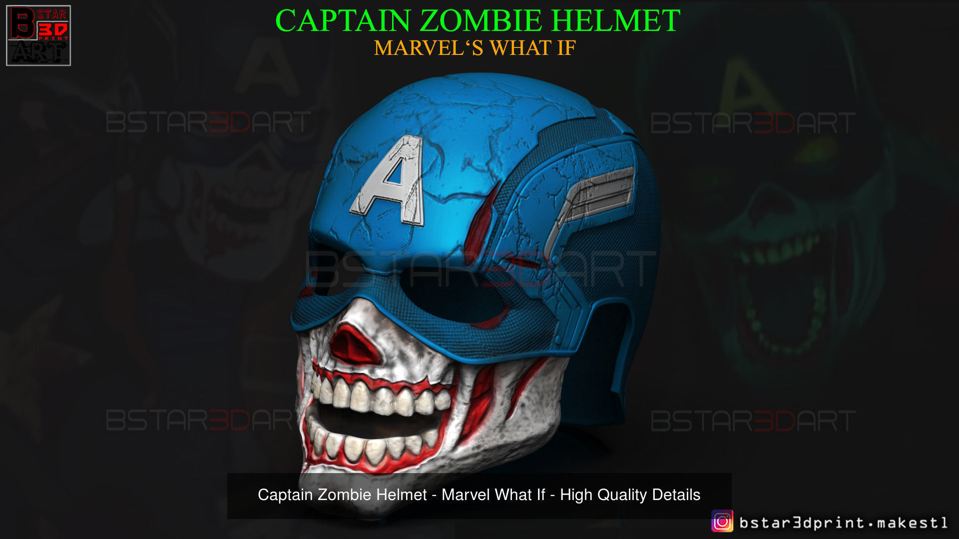 Iron Man Zombie Mask - Captain Zombie Helmet - Marvel What If  3D Model Collection_3