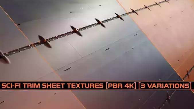 Sci fi Trim sheet texture 3 Variations