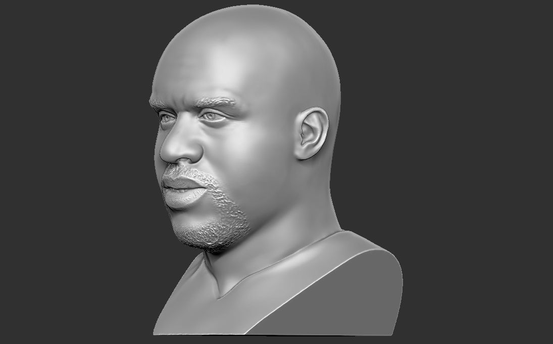 Shaquille ONeal bust for 3D printing 3D print model_3