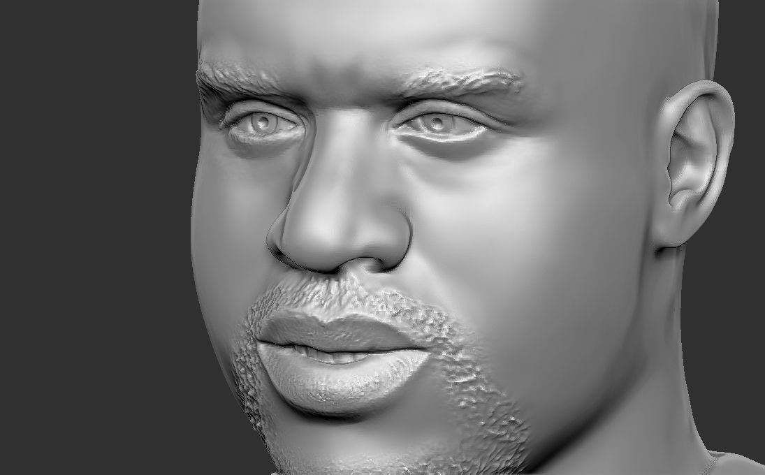 Shaquille ONeal bust for 3D printing 3D print model_17