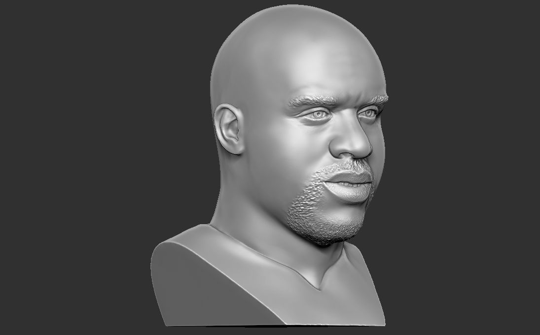 Shaquille ONeal bust for 3D printing 3D print model_11