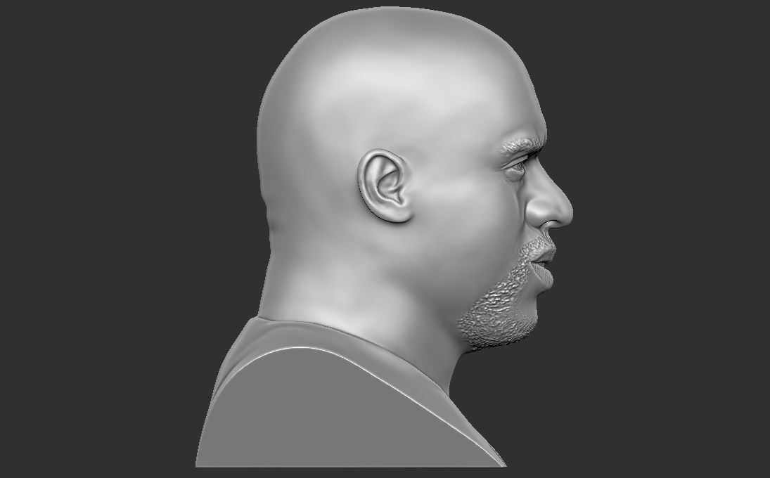 Shaquille ONeal bust for 3D printing 3D print model_9