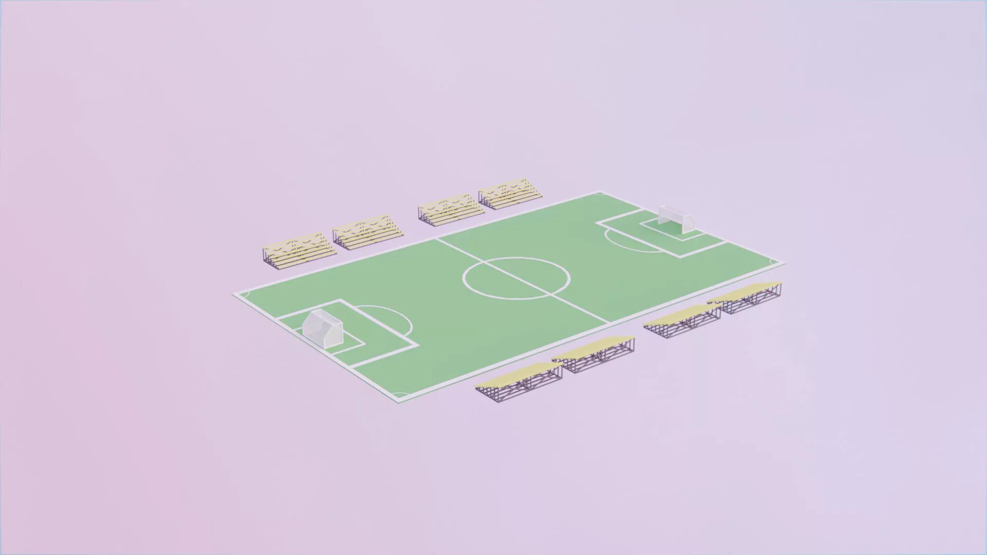 Soccer Field - Low Poly Style Free low-poly 3D model