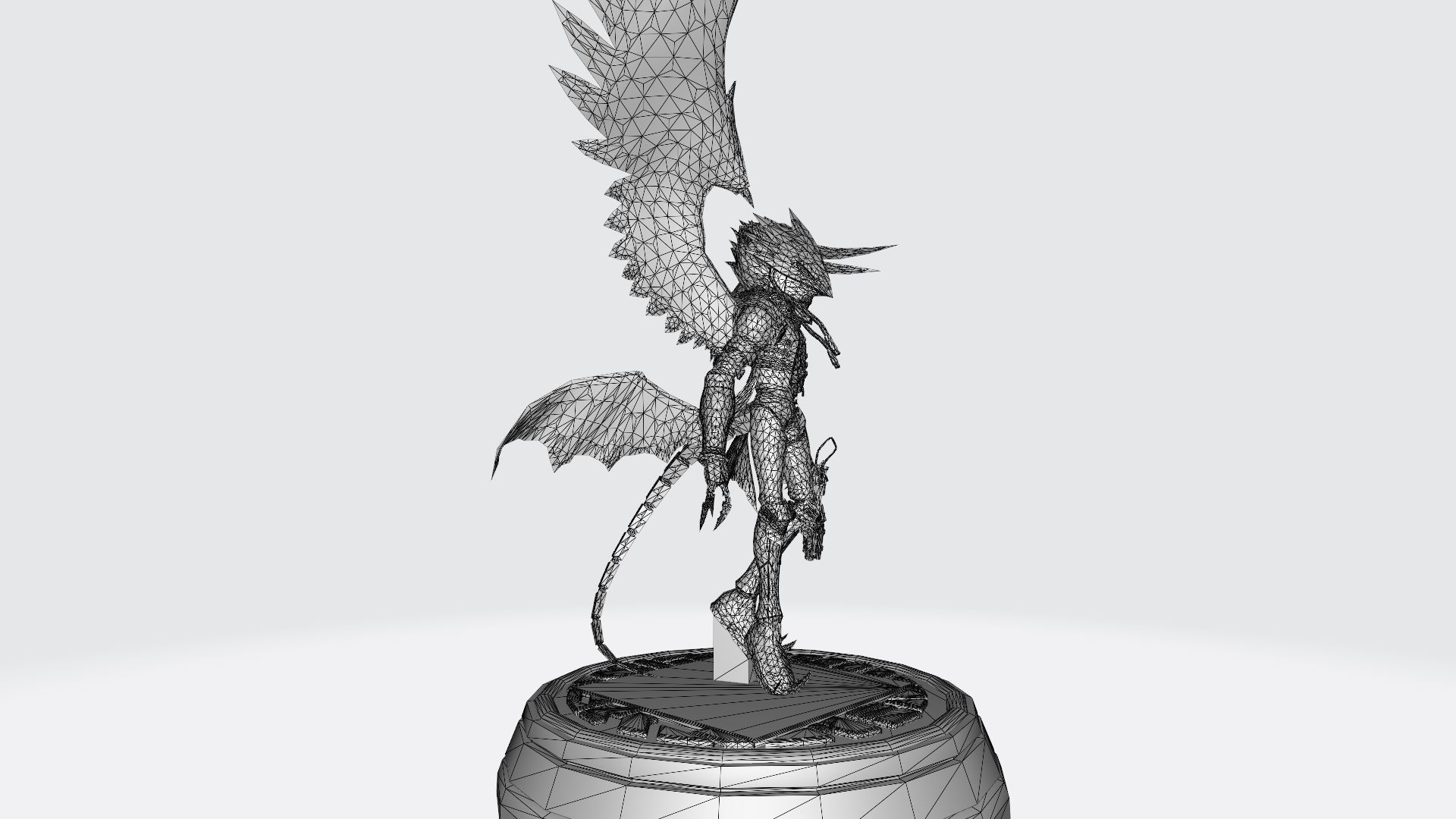 Beelzemon X statue of bird with wings 3D print model_5