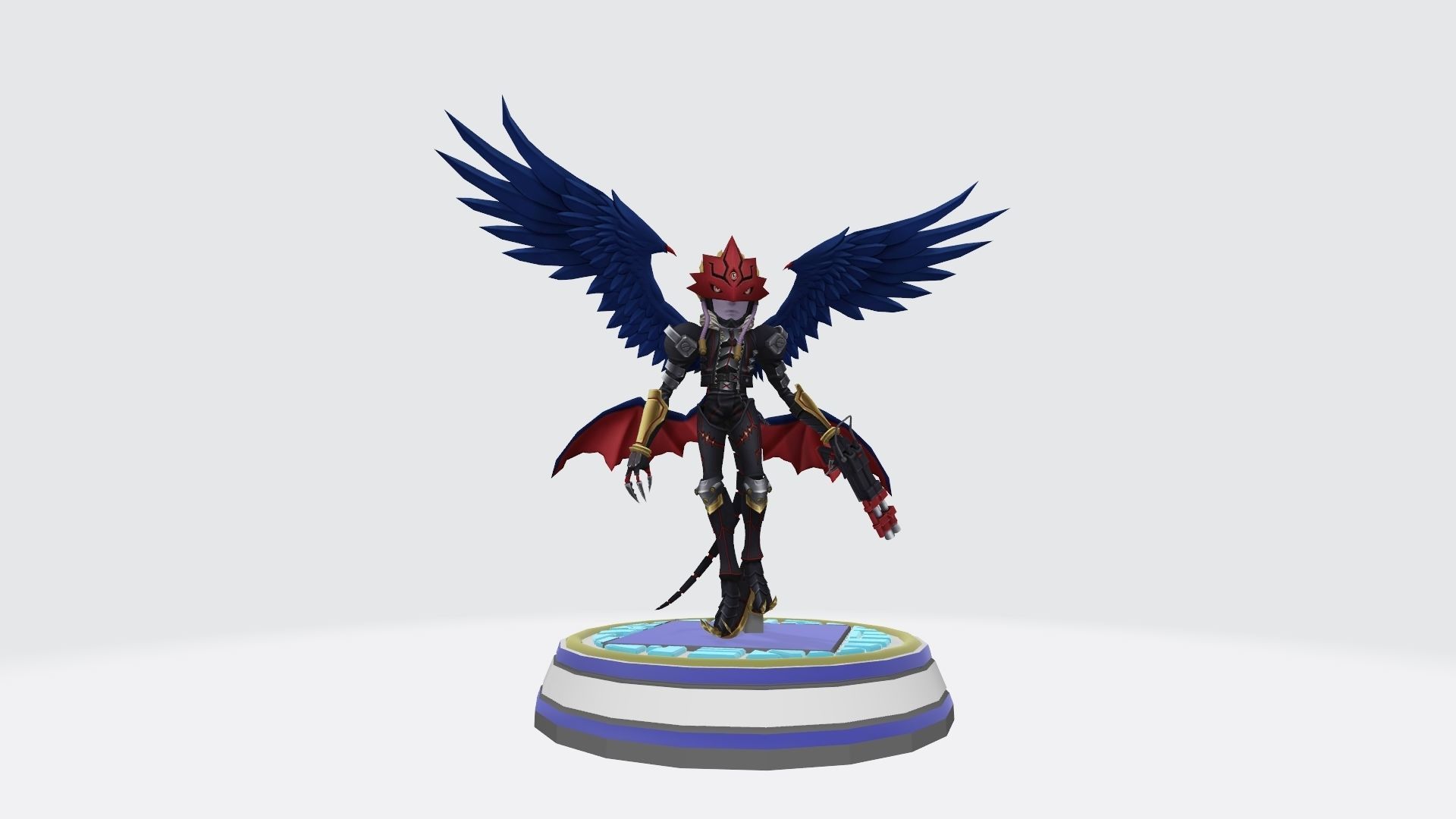 Beelzemon X statue of bird with wings 3D print model_4