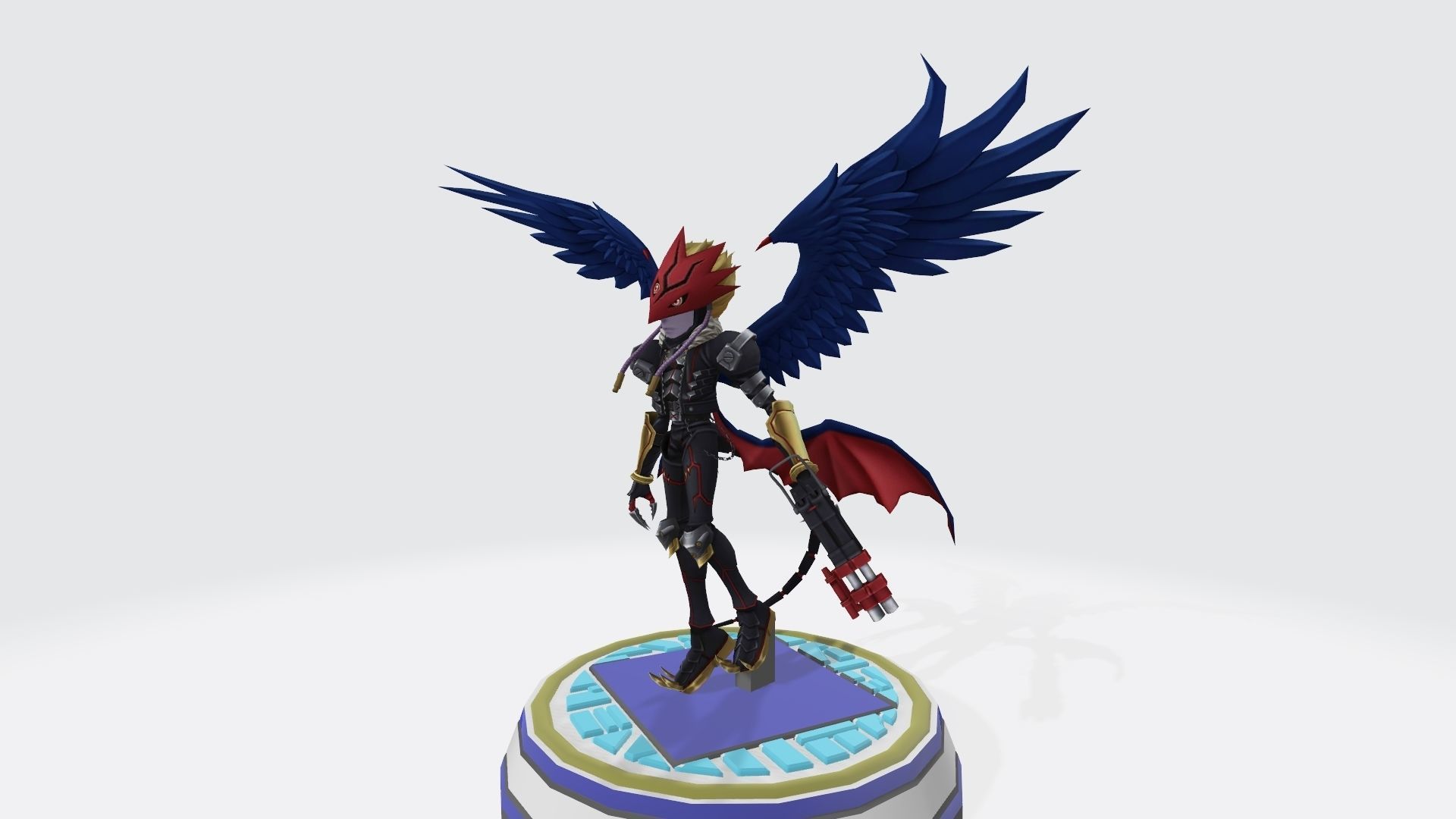 Beelzemon X statue of bird with wings 3D print model_1