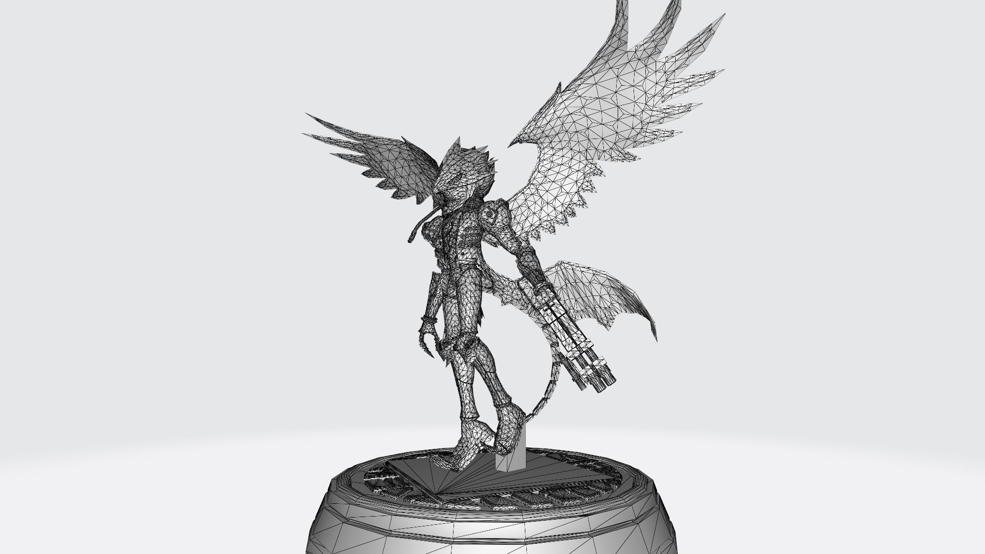 Beelzemon X statue of bird with wings 3D print model_6
