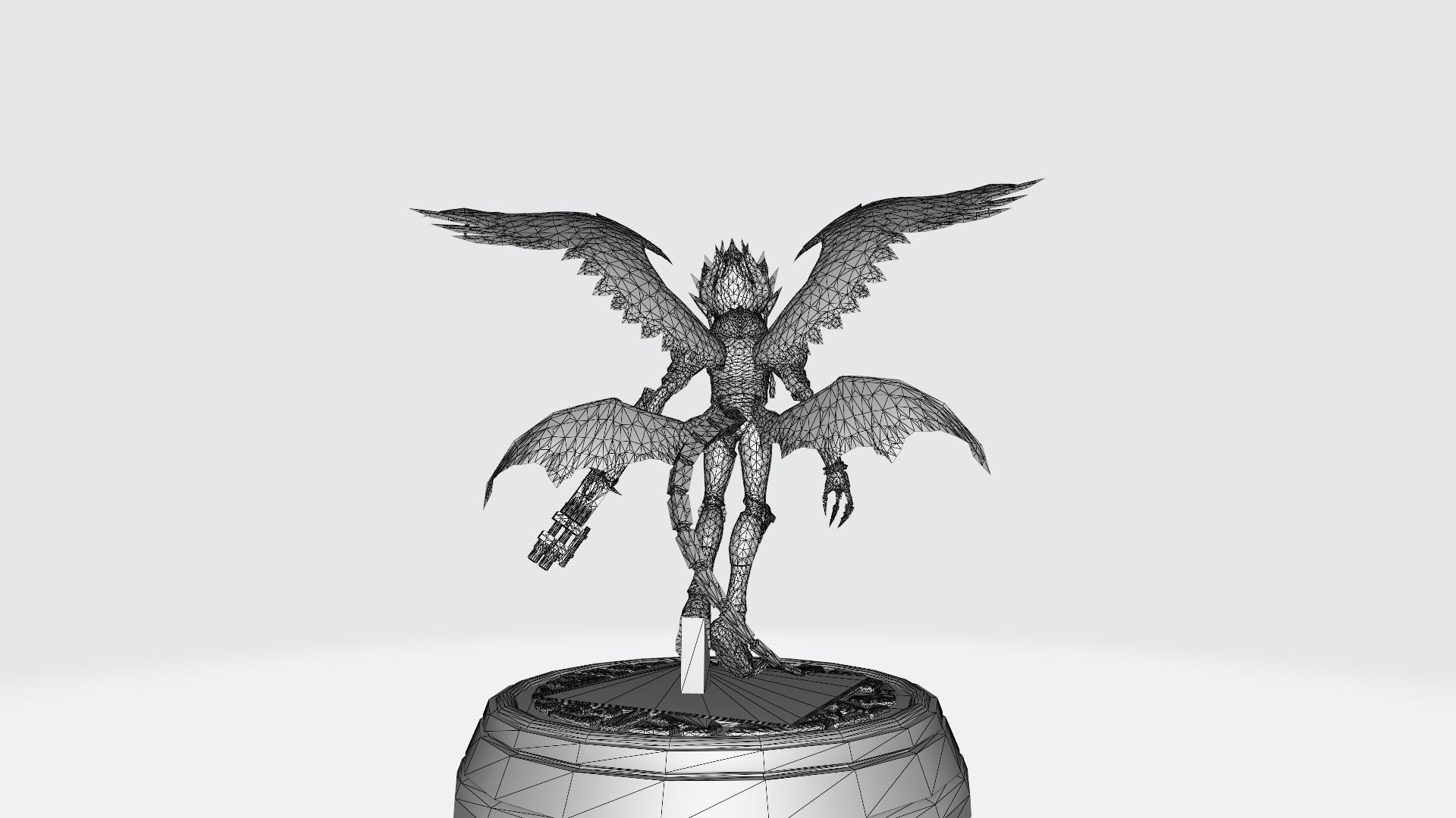 Beelzemon X statue of bird with wings 3D print model_7
