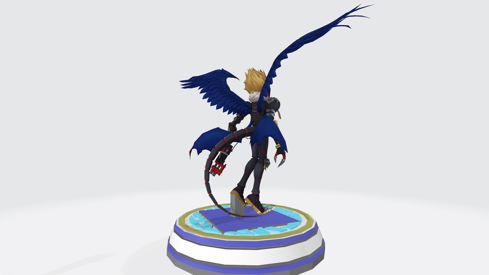 Beelzemon X statue of bird with wings 3D print model_3
