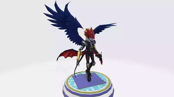 Beelzemon X statue of bird with wings