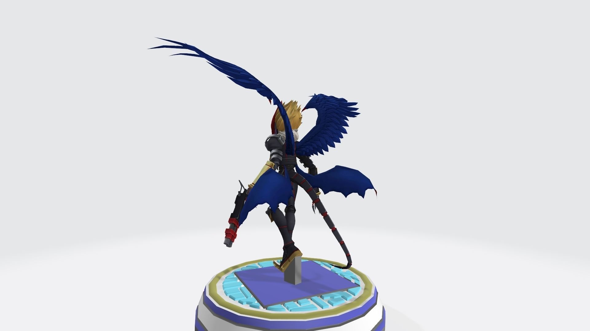 Beelzemon X statue of bird with wings 3D print model_2