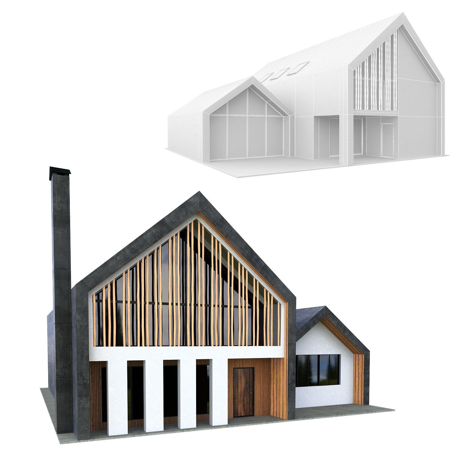 Barn House 01 3D model_4