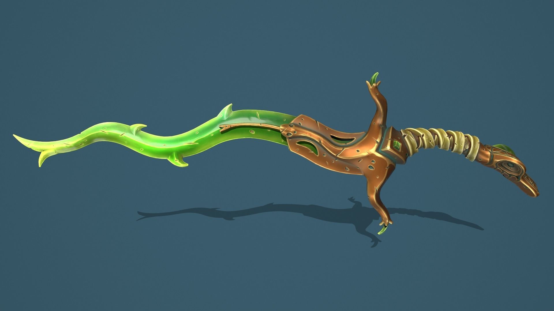 Snake sword Low-poly 3D model_1