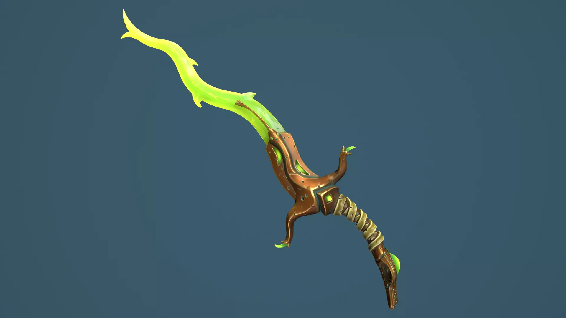 Snake sword Low-poly 3D model_0
