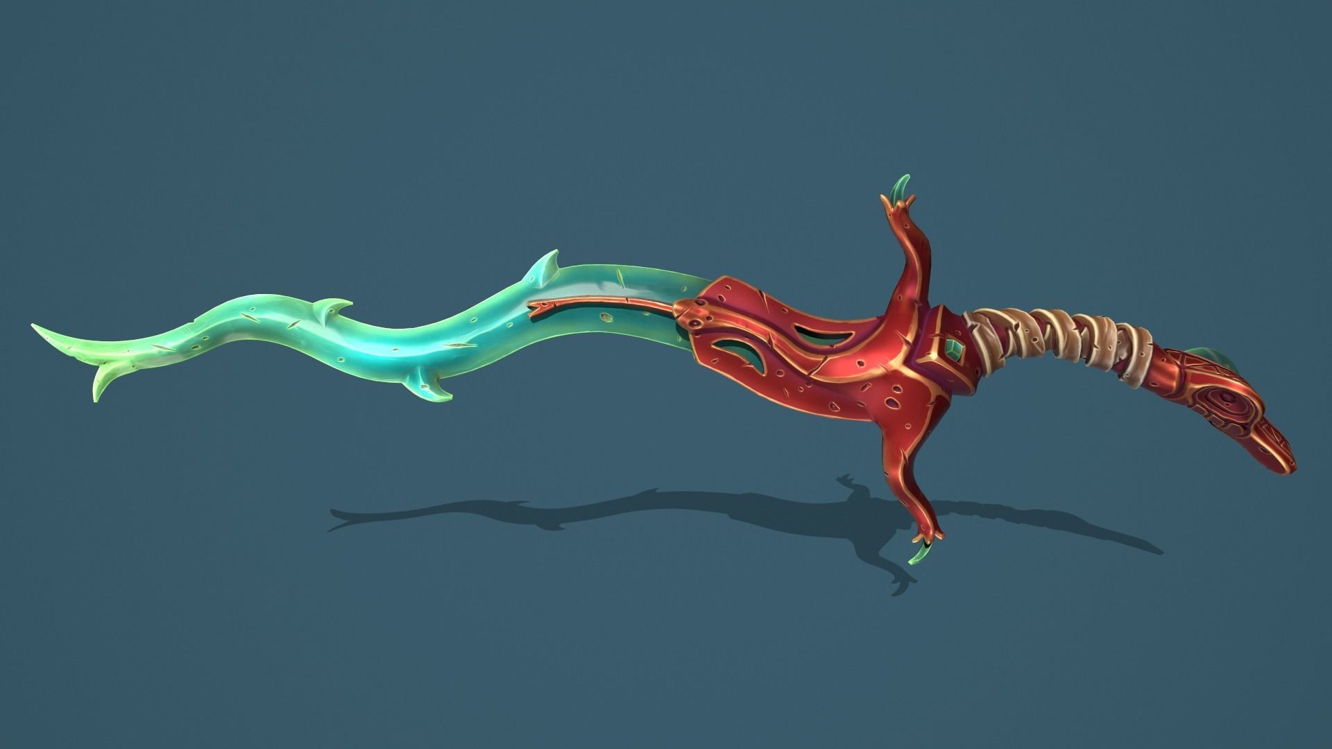 Snake sword Low-poly 3D model_4