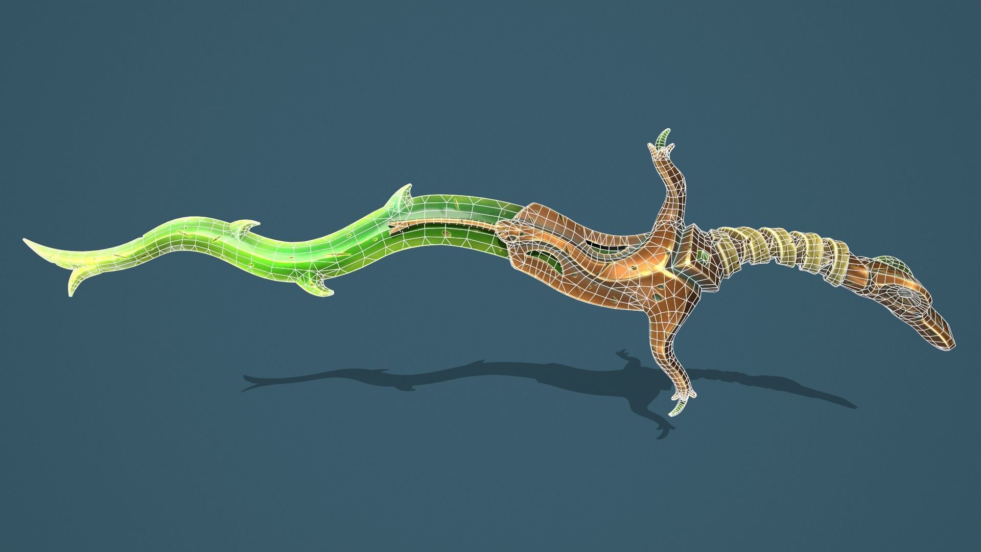 Snake sword Low-poly 3D model_3