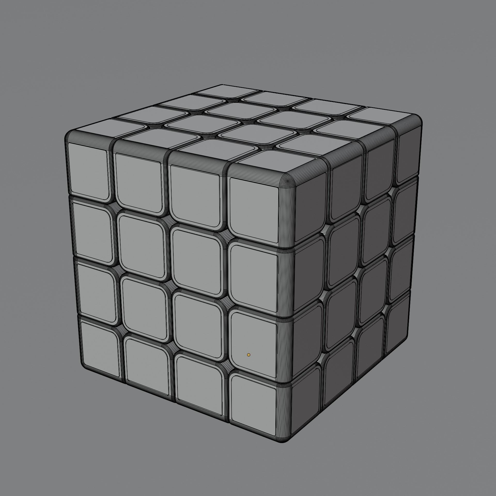 Rubiks Cube 4x4  Free 3D model_1