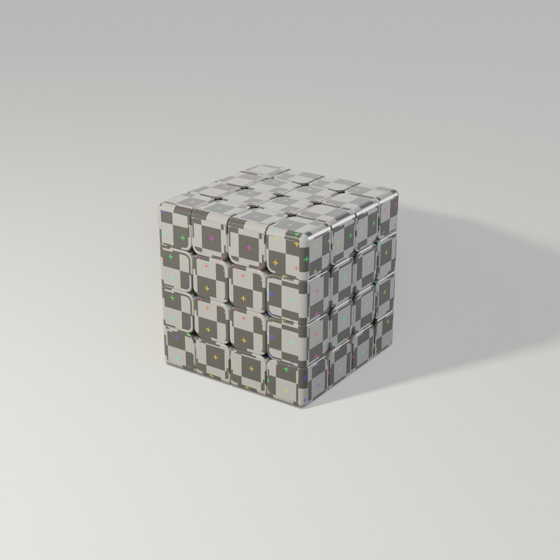 Rubiks Cube 4x4  Free 3D model_2