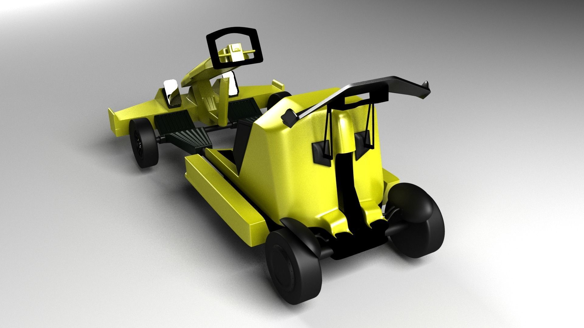 Go Kart Racing Car 3D model_8