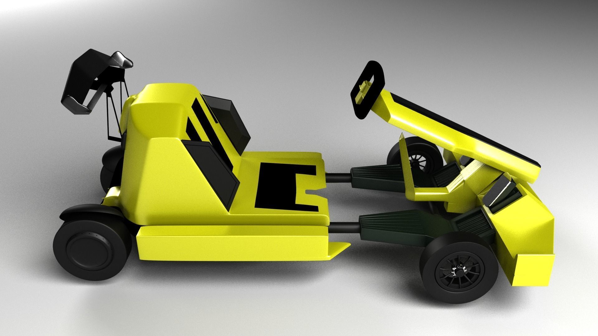 Go Kart Racing Car 3D model_5