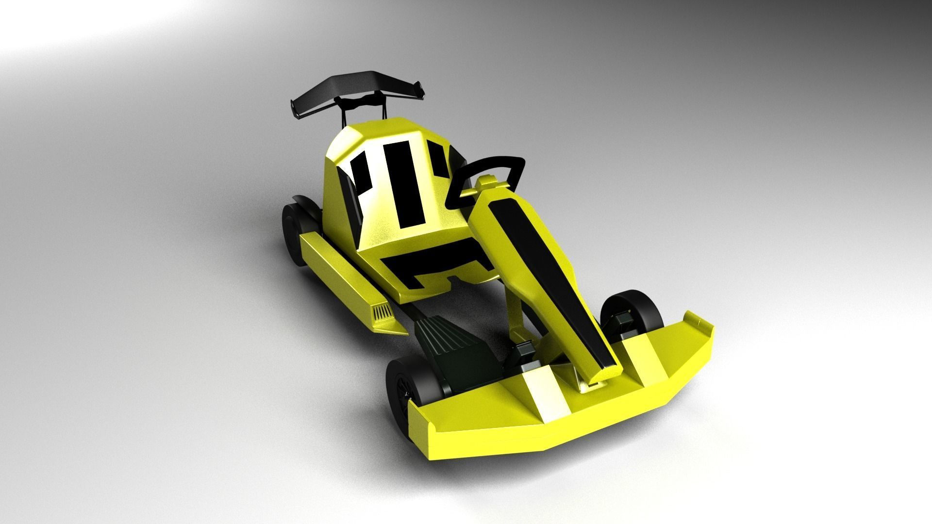 Go Kart Racing Car 3D model_4