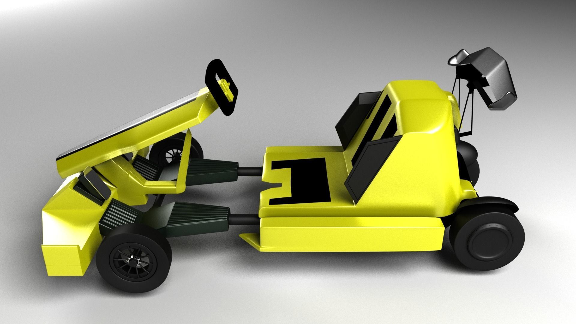 Go Kart Racing Car 3D model_9
