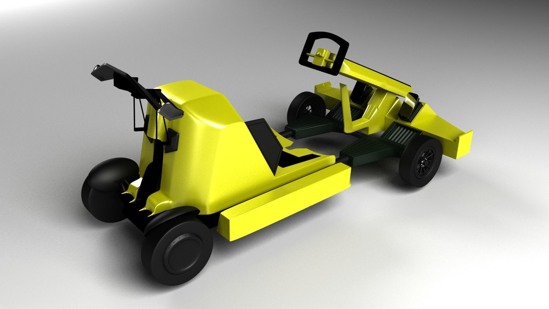 Go Kart Racing Car 3D model_6