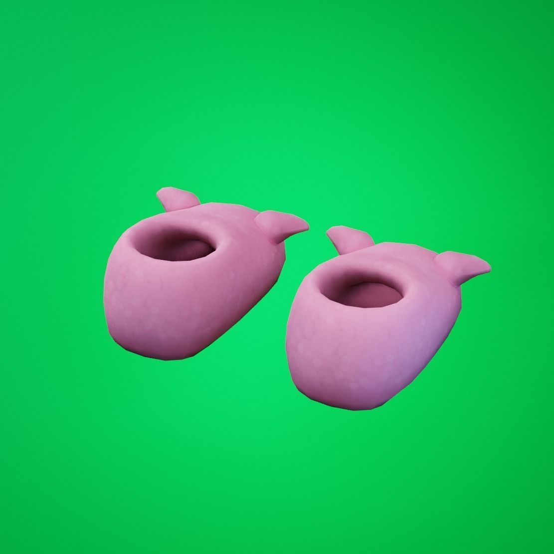 Stylized Pig Slipper Low-poly 3D model_1