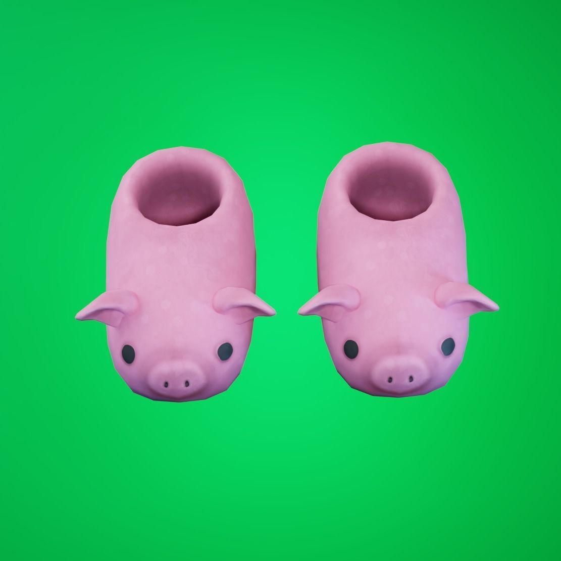 Stylized Pig Slipper Low-poly 3D model_4