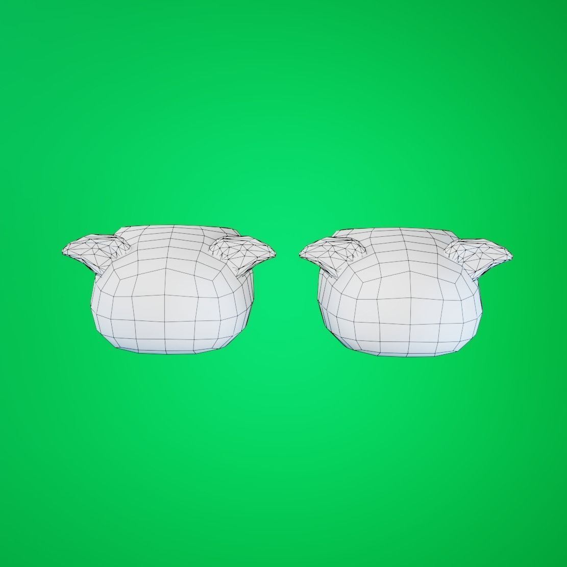 Stylized Pig Slipper Low-poly 3D model_5