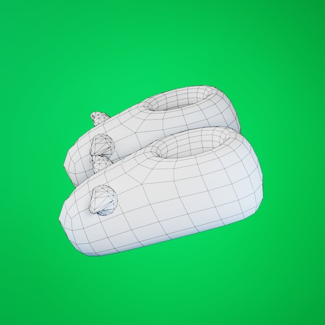 Stylized Pig Slipper Low-poly 3D model_6