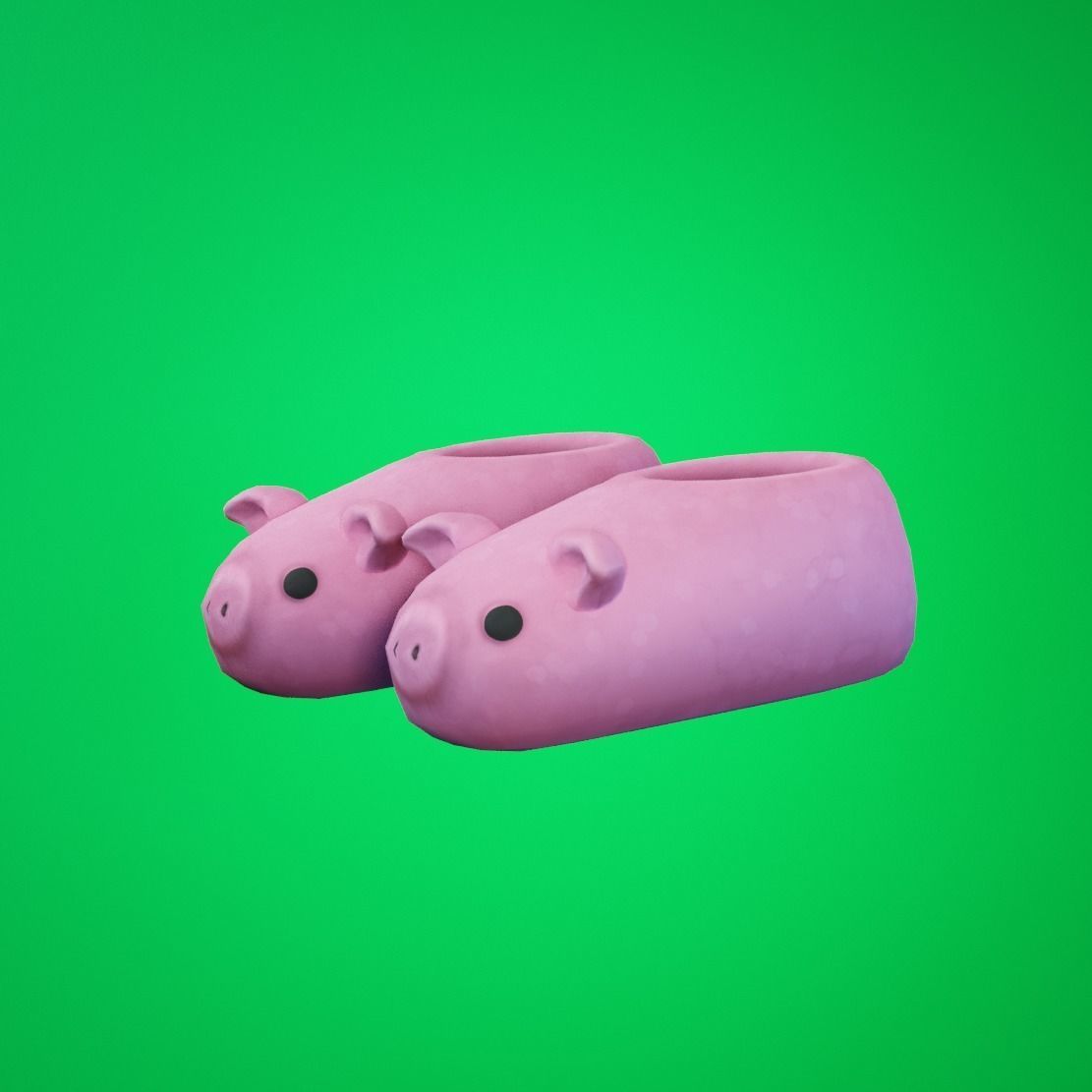 Stylized Pig Slipper Low-poly 3D model_2