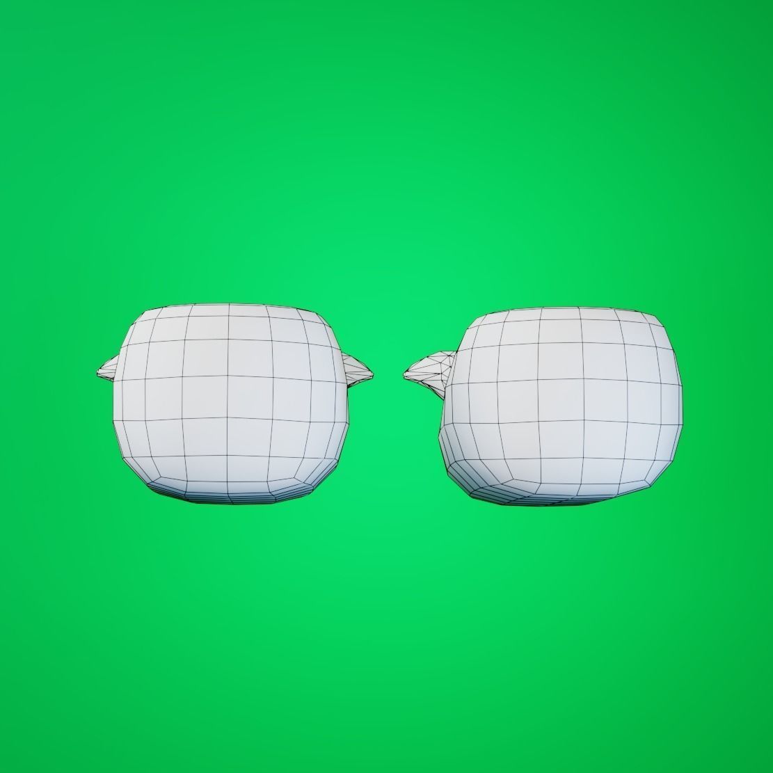 Stylized Pig Slipper Low-poly 3D model_9