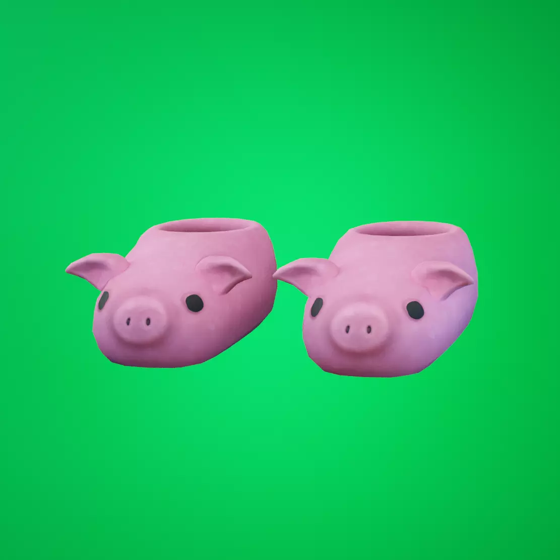 Stylized Pig Slipper Low-poly 3D model_0