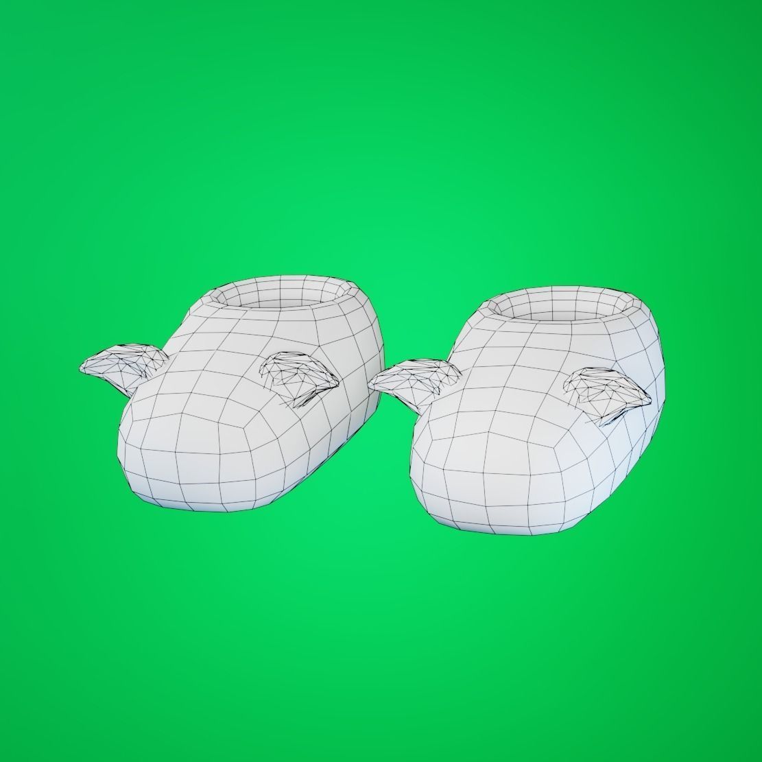 Stylized Pig Slipper Low-poly 3D model_7
