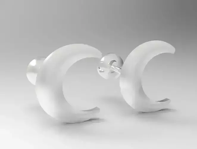 Sterling Silver Crescent Stud Earrings Jewelry