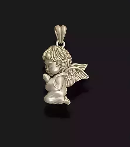 praying baby angel pendant 3D print model praying baby angel pendant 3D print model