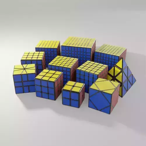 Rubiks Cube Puzzle Pack 3D Model Collection