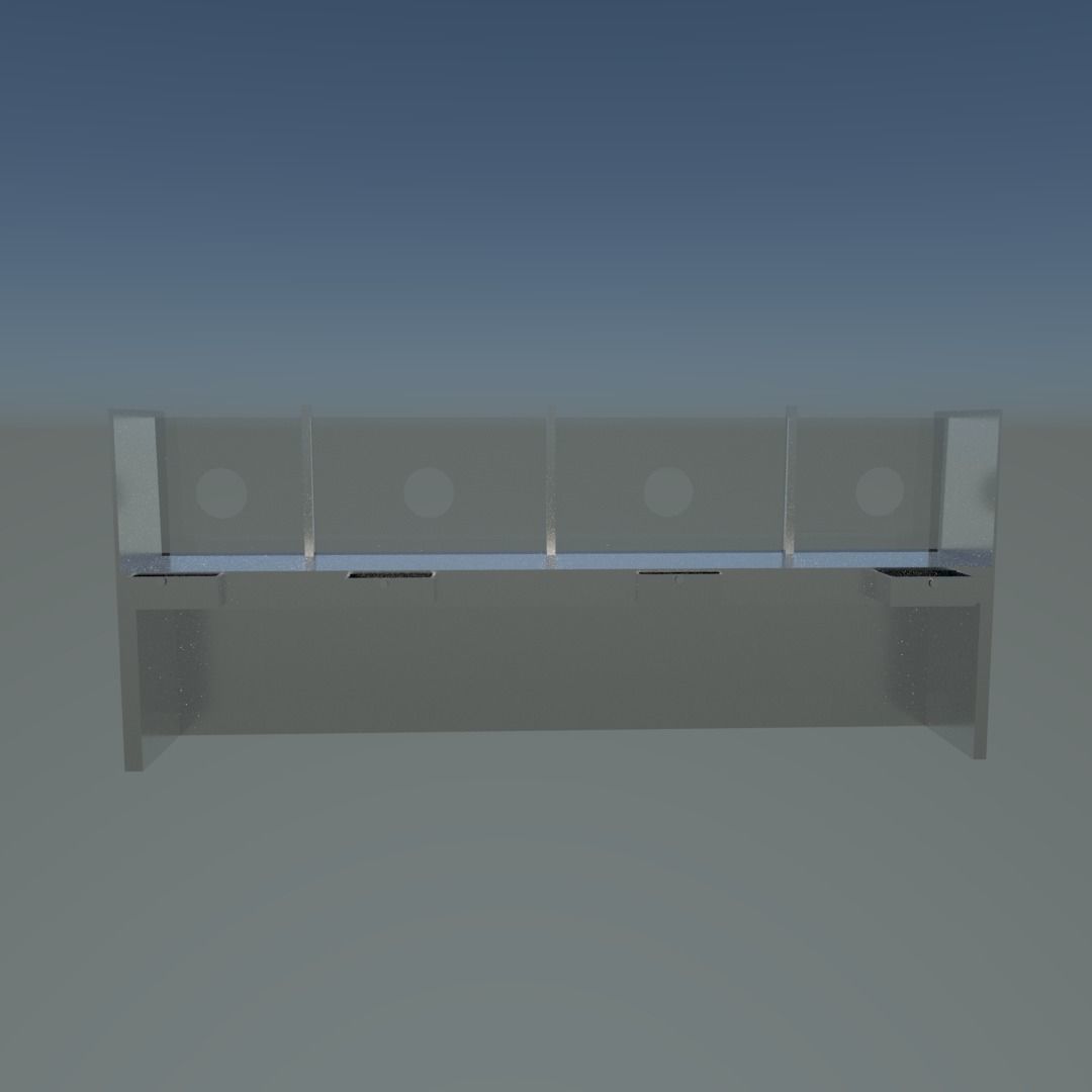 Customer survice office Low-poly 3D model_2