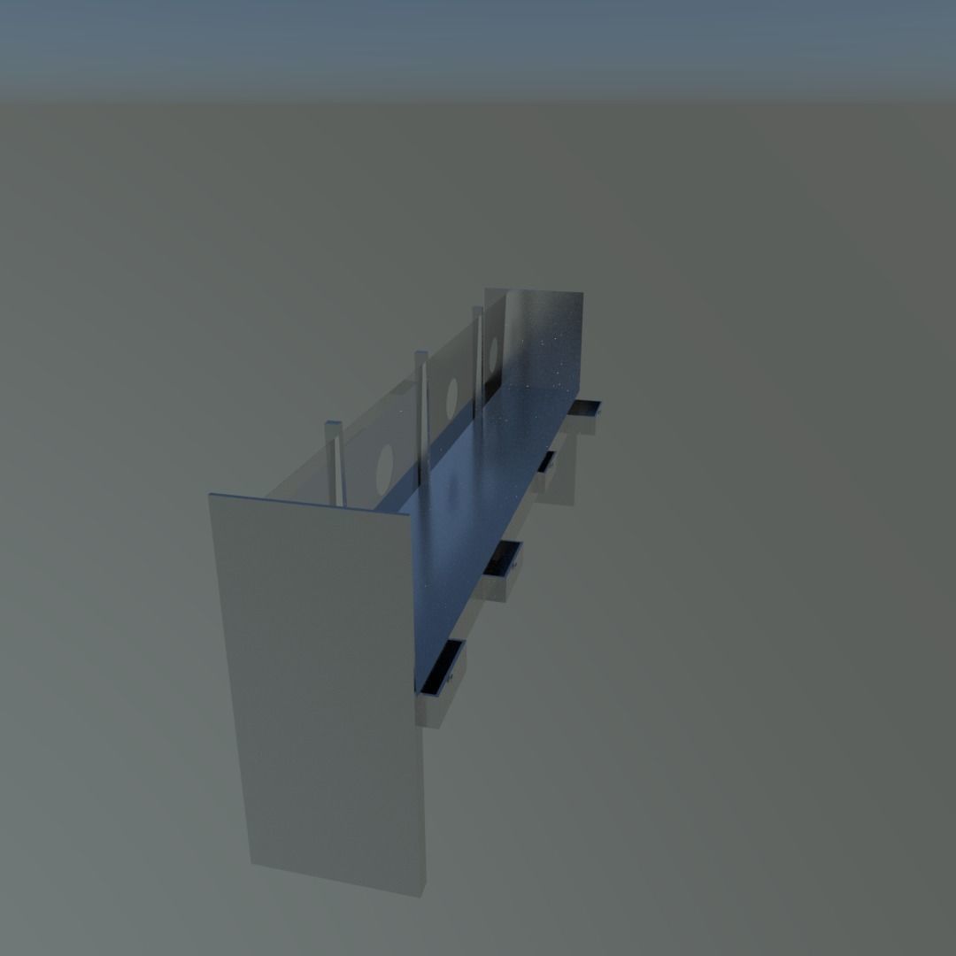 Customer survice office Low-poly 3D model_1