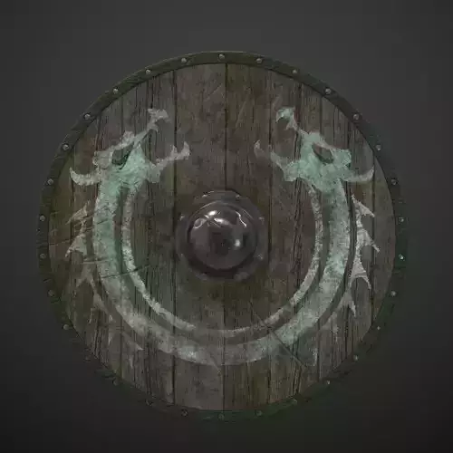 Viking Shield Low Poly Game Ready
