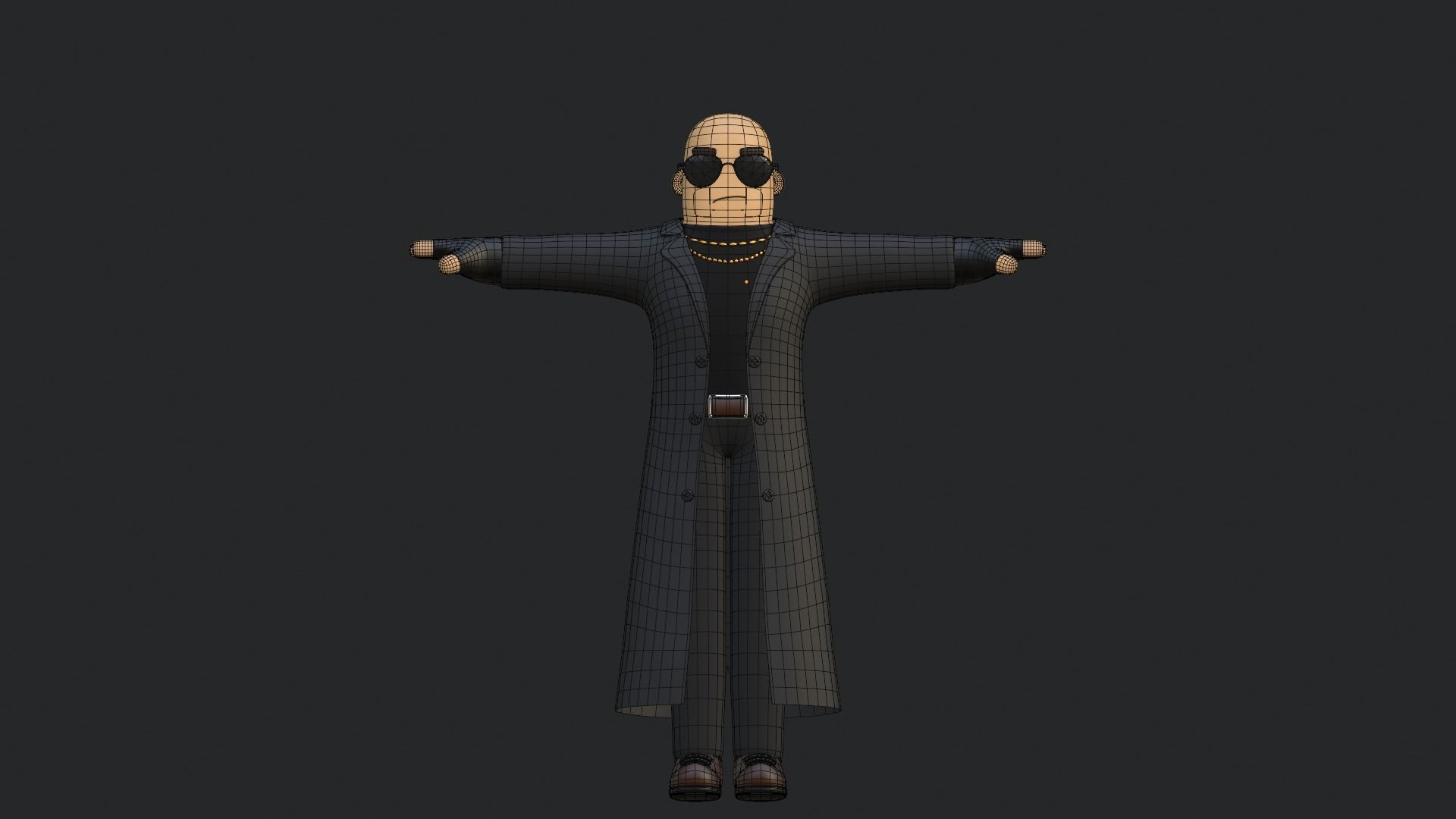 Minimal Gangster 3D Cartoon Character 3D model_25