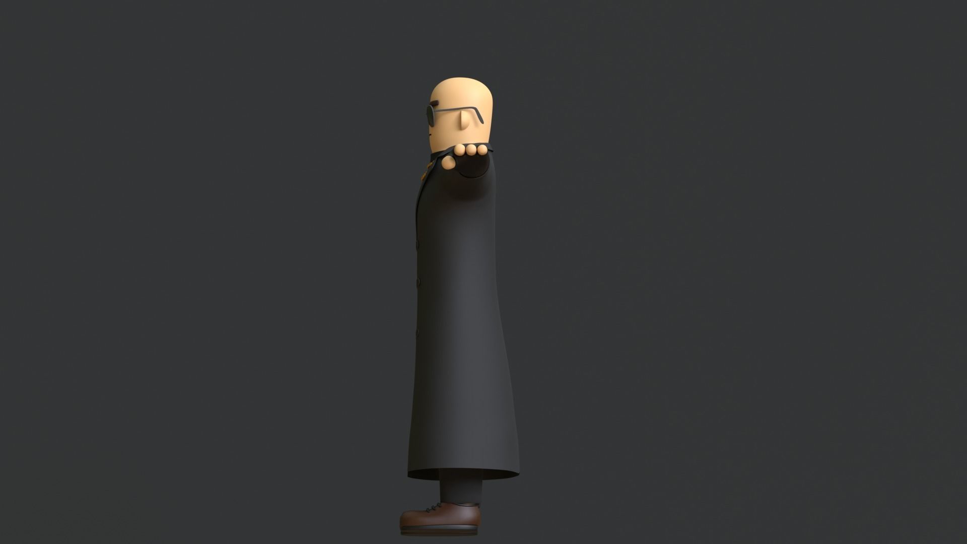 Minimal Gangster 3D Cartoon Character 3D model_12