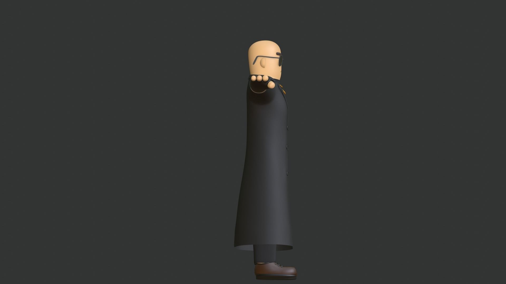 Minimal Gangster 3D Cartoon Character 3D model_18
