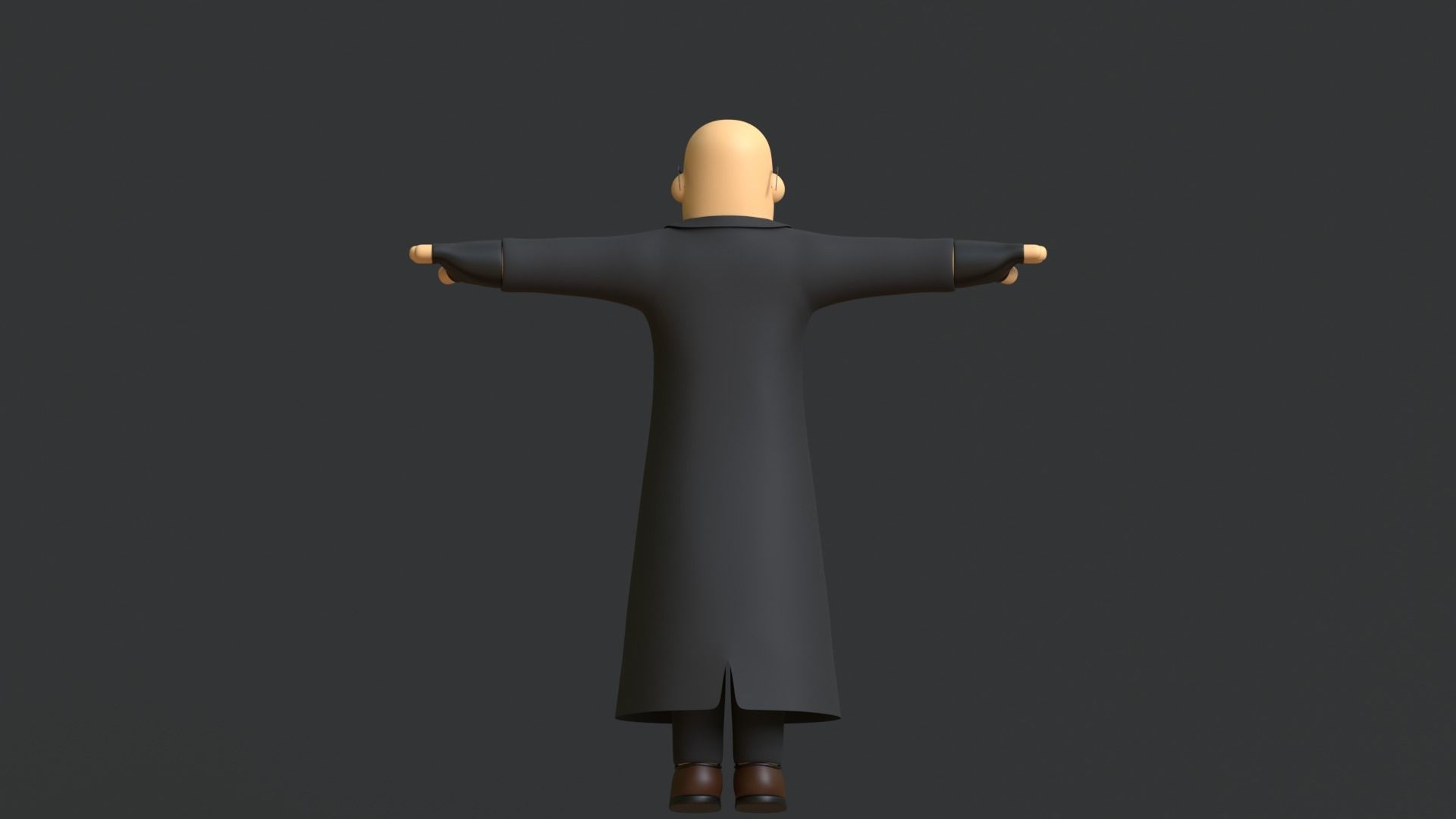 Minimal Gangster 3D Cartoon Character 3D model_11