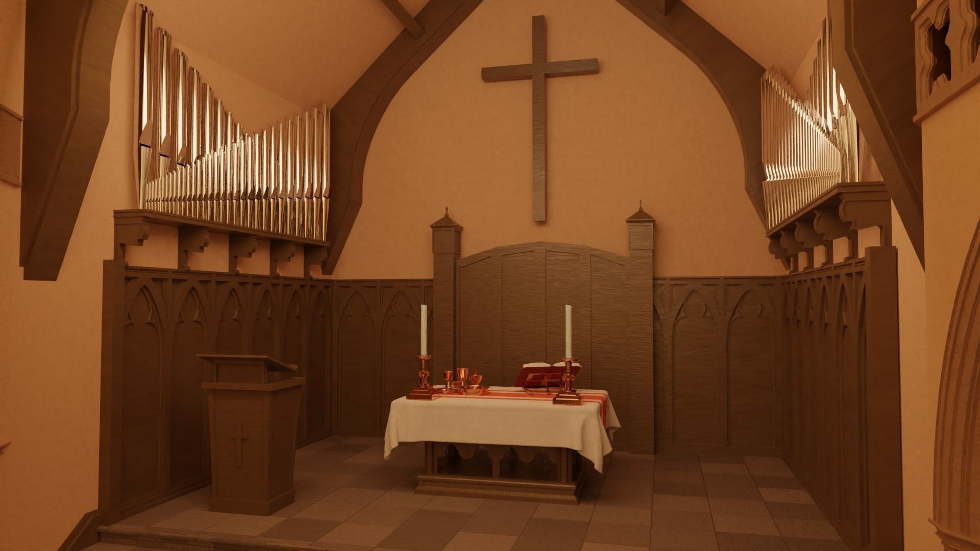 Church Interior 3D model_5