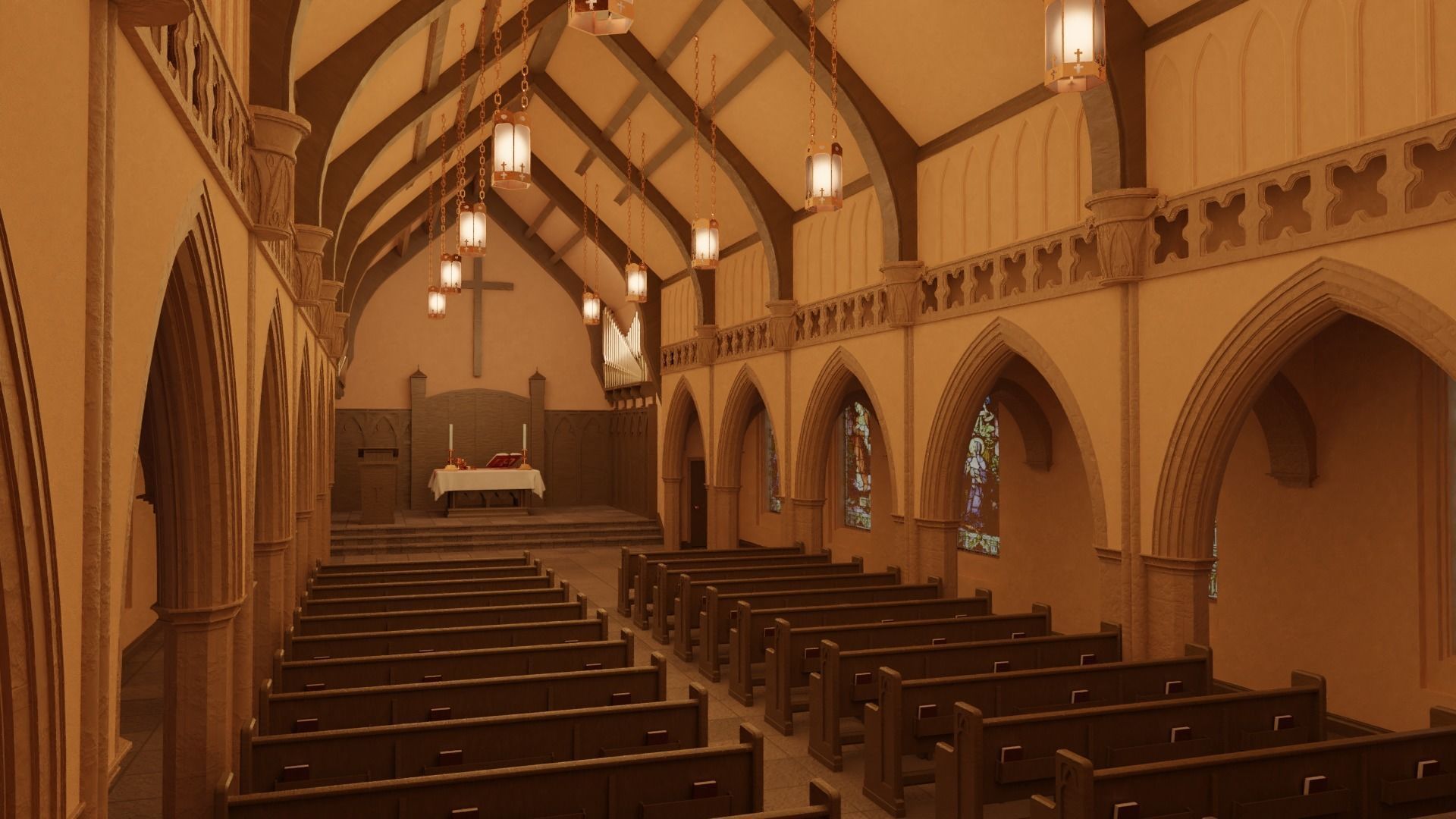 Church Interior 3D model_4