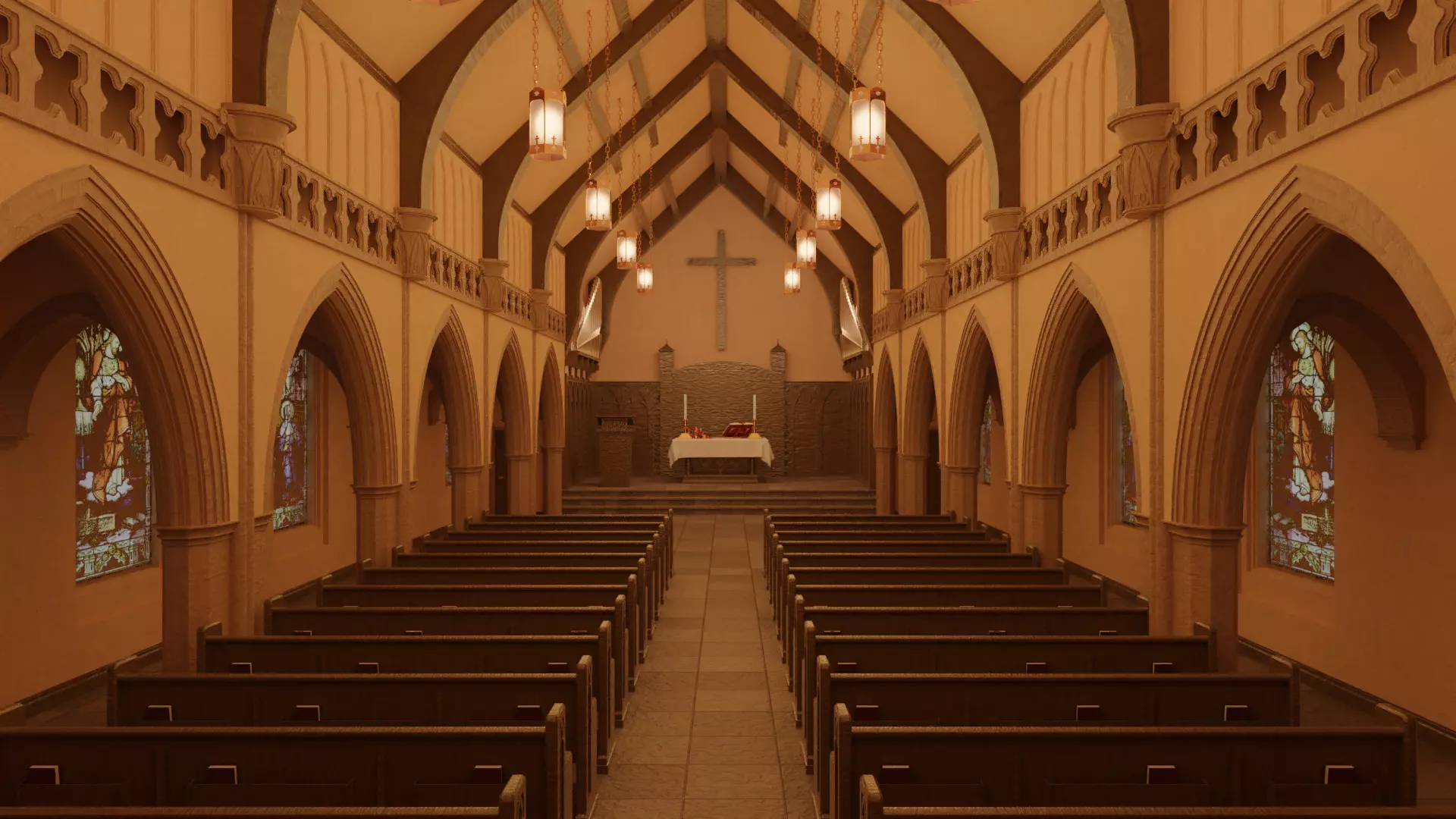 Church Interior 3D model_0