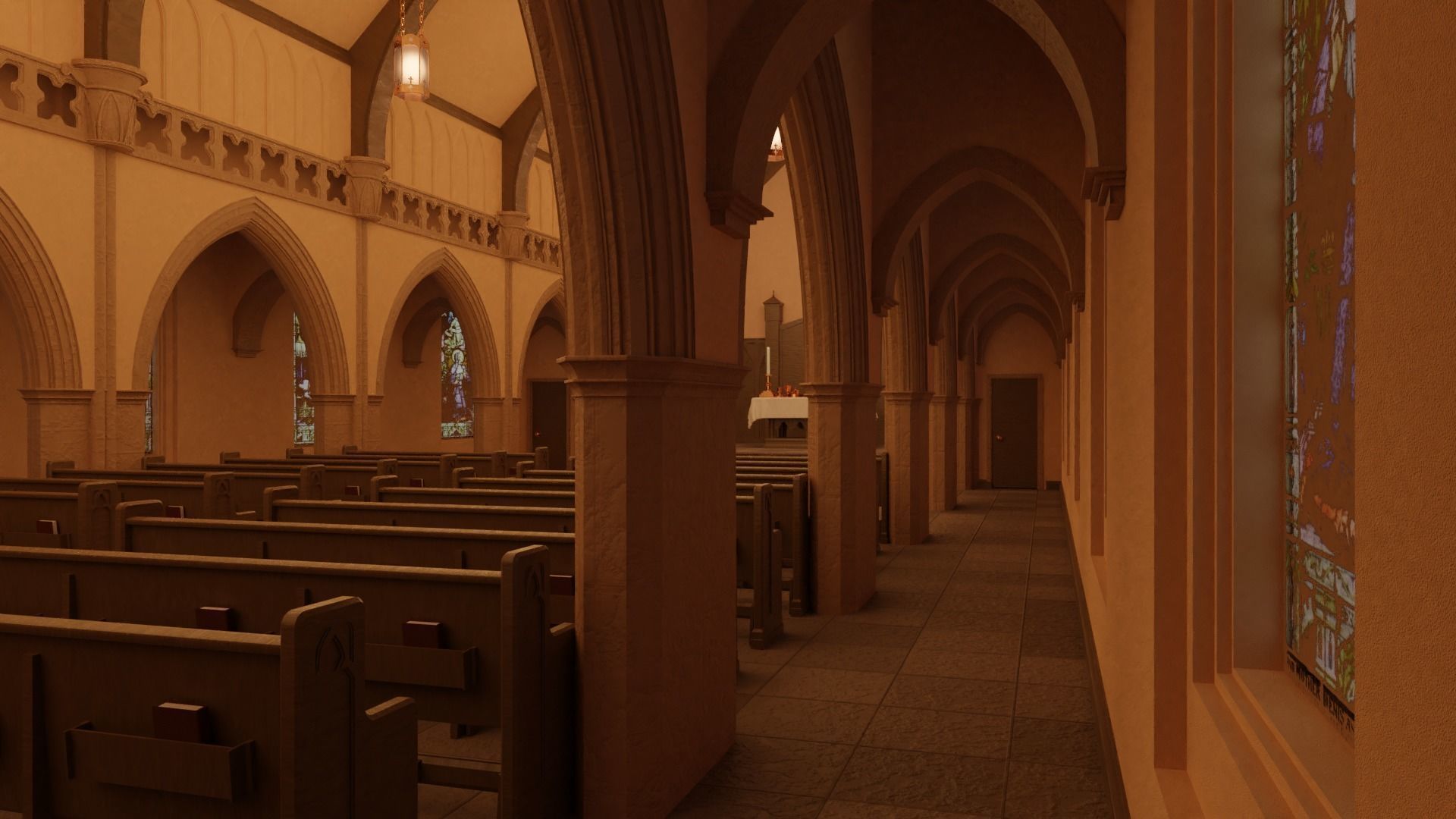 Church Interior 3D model_2